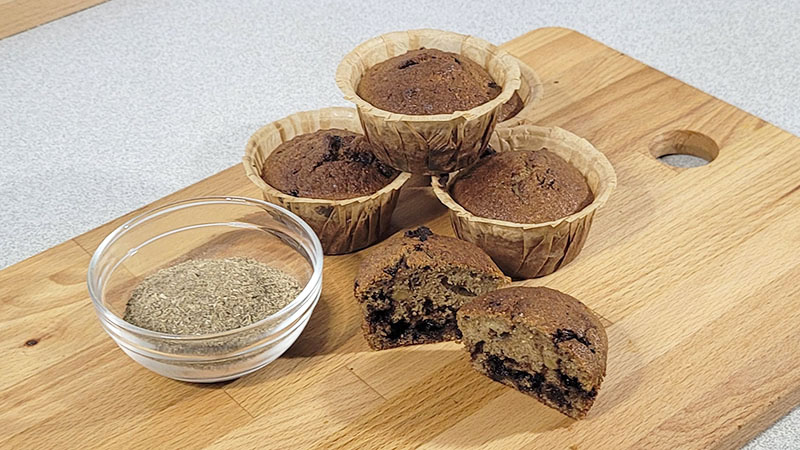 Krydrede bananmuffins